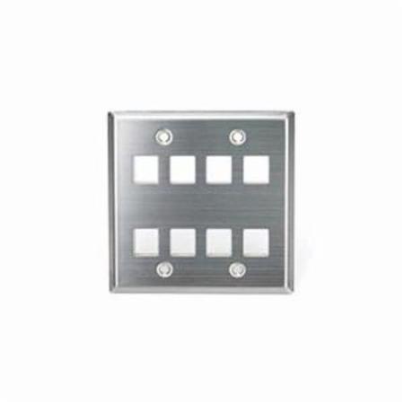 LEVITON Number of Gangs: 2 Stainless Steel, Silver 43080-2S8